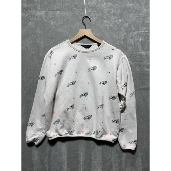 Scotch & Soda Other - Scotch & Soda Buffalo Print Crewneck Sweatshirt‎ Size M Off White Bison AB Logo